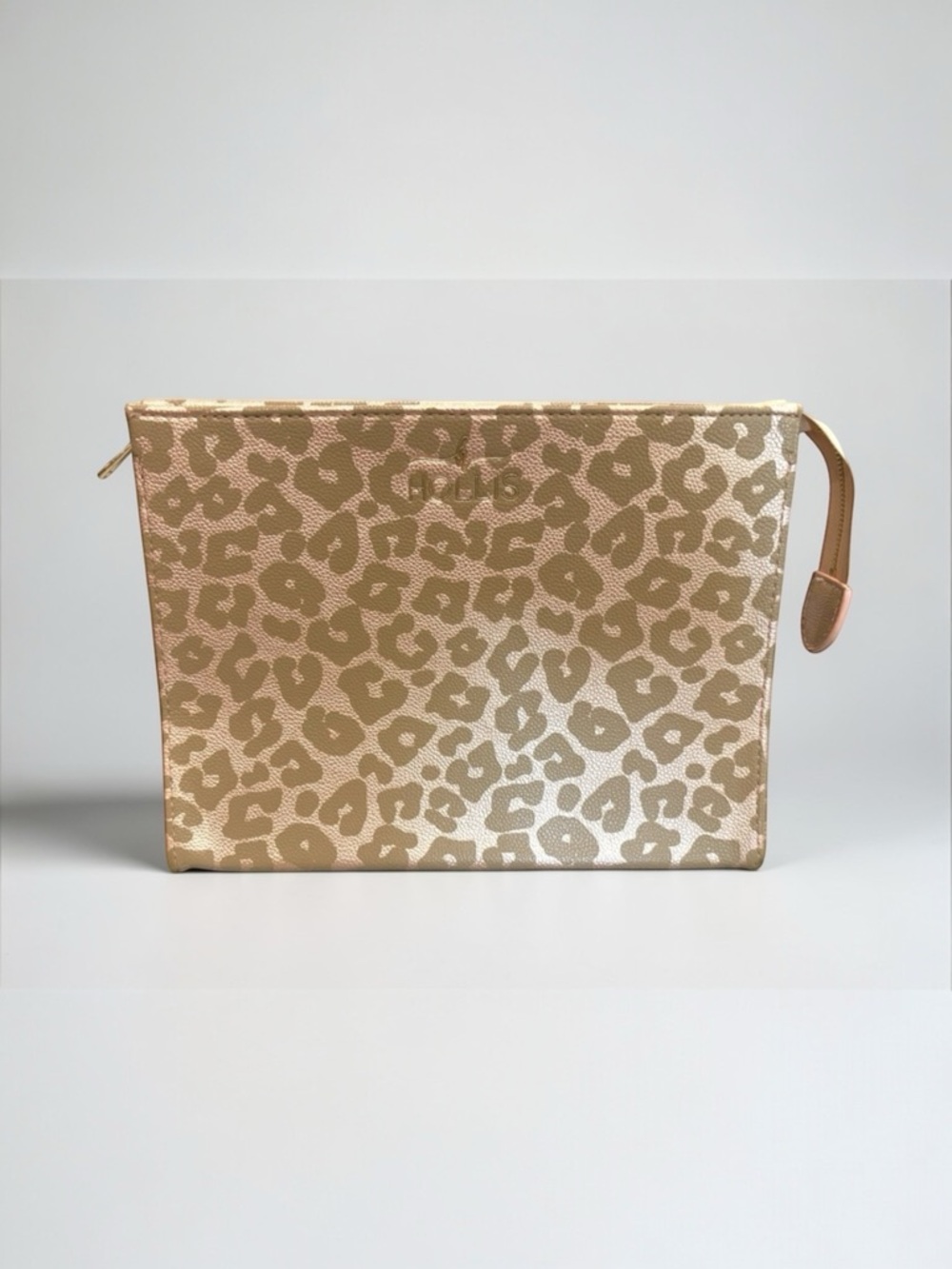 NEW W/ TAGS Hollis Leopard Cheetah Print Accessory Makeup Zippered Travel Pouch